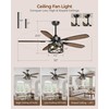 Ceiling Fans with Lights and Remote, 52'' Vintage Caged Ceiling