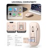 RAPIQUE Slim Wireless Mouse, Bluetooth & 2.4GHz, Rechargeable, Beige