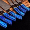 Professional Kitchen Knives set Custom Made Damascus Steel 8 pcs
