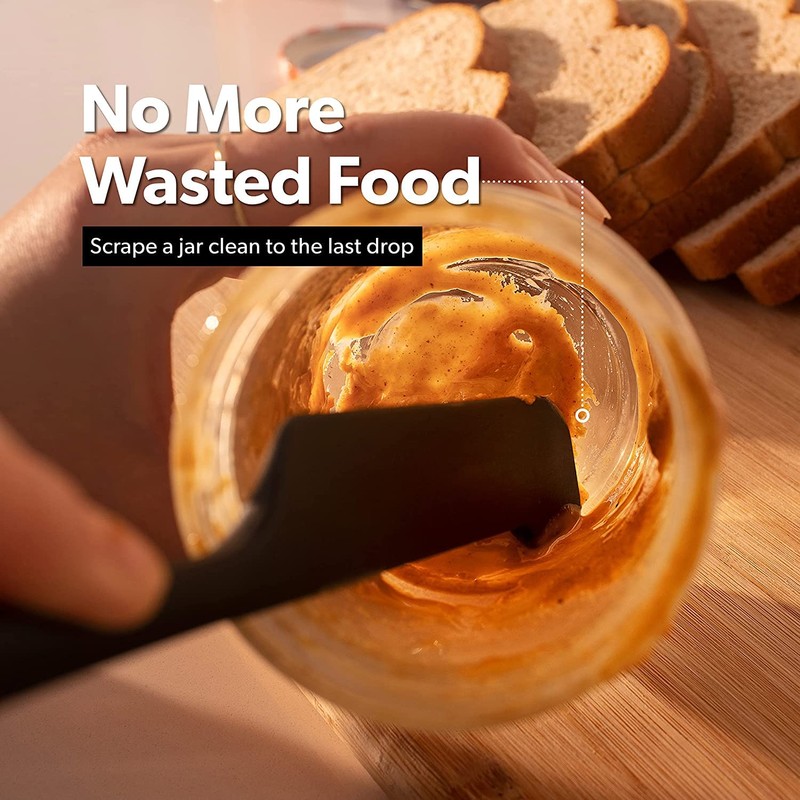 DI ORO Silicone Jar Spatulas for Scraping - Rubber Spatulas