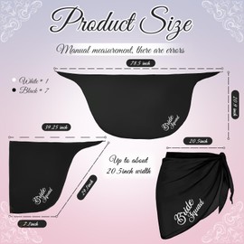Jiuguva 8 Pcs Bride Beach Cover up Bridesmaid Sarong Bride Bathing Suit for Wedding(White, Black, 78.54 x 20.87 Inches)