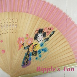 Ken Onishi Ripple Short Sleeve Silk Pentex, 8.3 inches (21 cm), Women's, maisha / pink