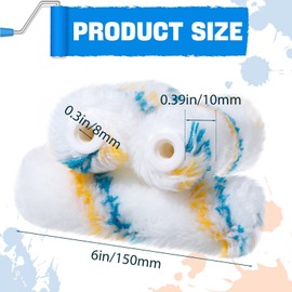 150 Pieces Mini Paint Roller Covers Bulk Small Roller Nap Household for House Painting DIY Craft Home Wall Repair Tool Kit Supplies (6 Inch)