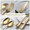 45-Piece Hammered Gold Flatware Set for 8,Premium 18/10 Stainless Steel