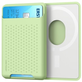 BIAJIYA Card Holder for Back of Phone for Stand MagSafe Magnetic Silicone Wallet Compatible with iPhone17/16/15/14/13/12/12 Pro/ 12 Mini/ 12 Pro Max (Green)