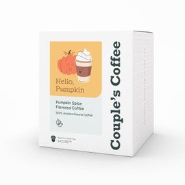 Couple's Coffee Pumpkin Spice K Cups | Hello Pumpkin | Gourmet Pumpkin Spice Ground Coffee | Compatible with K-Cups & Single Serve Brewers | 24 Count