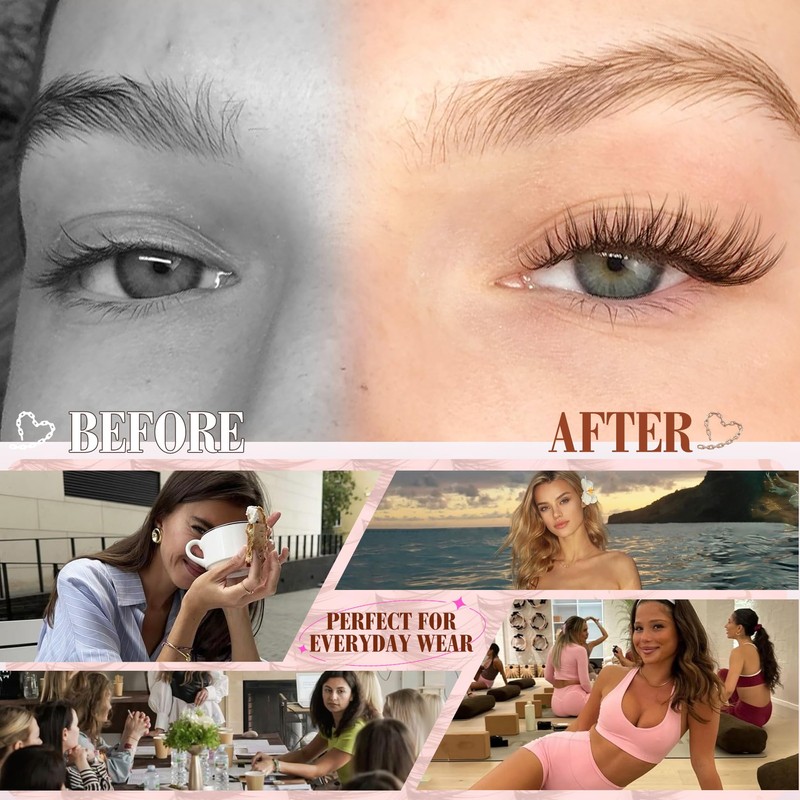 Mavphnee Brown Eyelash Clusters Wispy Lash Extension Cluster Natural Individual