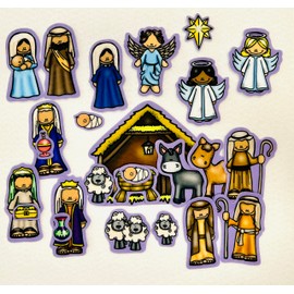 Nativity Birth of Baby Jesus Felt Figures Flannel Board Stories 25 Pieces Christmas Scene (Medium)