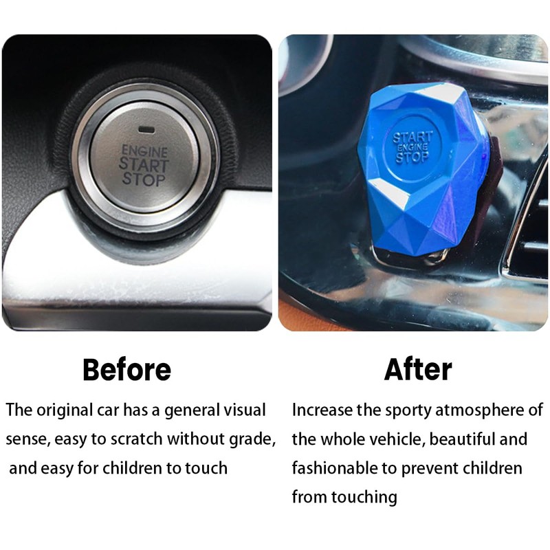 JNNJ Metal Car Ignition Button Cover, Ignition Pressure Switch Cover,