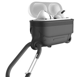 Waterproof case for AirPods pro, AirPods Pro 2nd Generation Case.Anti-Lost, Wireless Charging,Lanyard and Carabiner Include (Black)