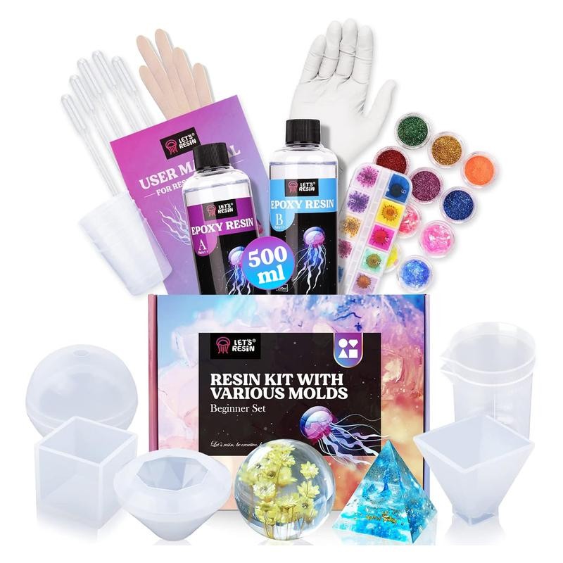 16OZ Resin Molds Silicone Kit Complete Set Bundle with Sphere,