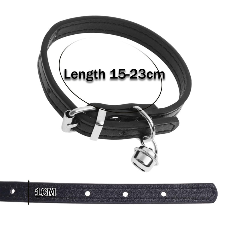Cat Collar, Kitten Collar with Bell, Adjustable Leather Collars for