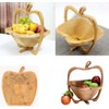 AL-FAHMI Traditional Bamboo Apple Shape Fruite Basket Collapsible Wood Foldable