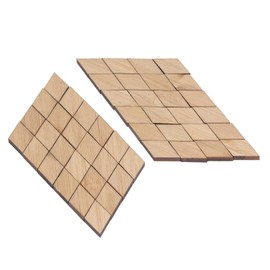 Miniature 48pcs Dollhouse Bamboo Floor Boards, 1:12 Scale DIY Vintage Geometric Rhombic Shape Flooring for Dollhouse Decorating