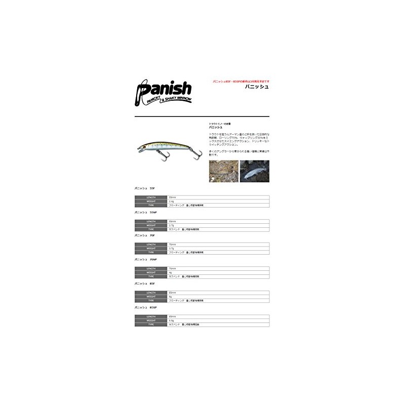 SMITH LTD Minnow Panish 85SP 3.3 inches (85 mm), 0.2
