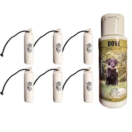 HuntEmUp Ultimate Dove Dog Training Scent - with 3" White Canvas Bumpers (Qty:6)