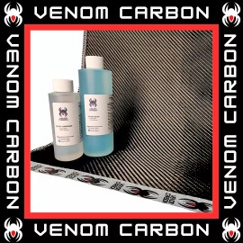 Venom Carbon 12" x 5FT Twill Weave Carbon Fiber Fabric Cloth Resin Kit