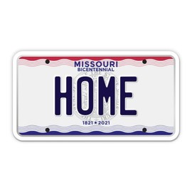 Squiddy Home Missouri State License Plate Style - Vinyl Sticker Decal for Phone, Laptop, Water Bottle (3.5" Wide)