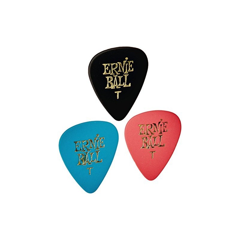 Ernie Ball Thin Cellulose Picks Assorted Colours Pack of 12
