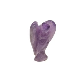 Pandiui23 Gemstone Angel Figurine Guardian Angel Healing Crystal Talisman Lucky Charm Angel Statue Fengshui Decoration (Amethyst)