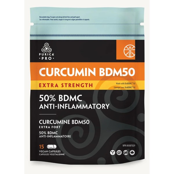 PURICA - Curcumin BDM50 Extra Strength, 15 Vegan Capsules -