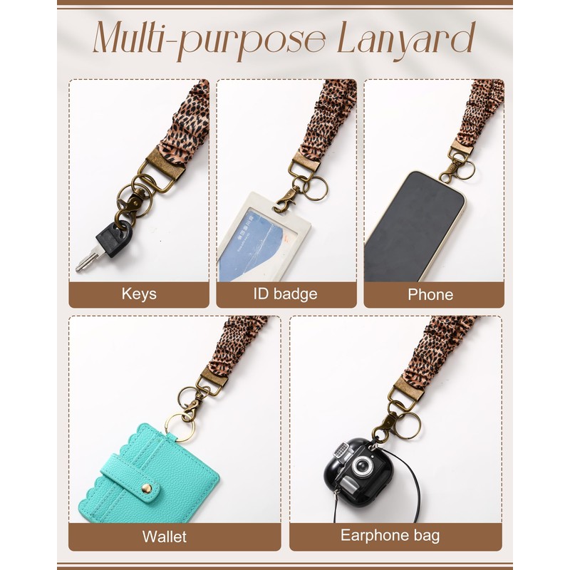 Geyoga Teacher Lanyard Retractable Scrunchie Lanyards for ID Badges Keys