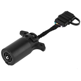 Qiilu - Adaptador de Enchufe para Remolque, 7 Pines Redondos a 4 y 5 Hojas Planas, Adaptador de Remolque para Caravana, 7 Pines a 4 Pines