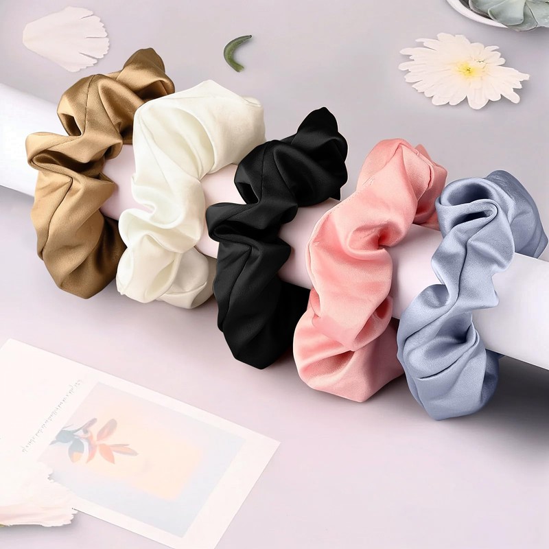 Scrunchie Hair Elastic, Big Scrunchie, Silk, Hair Ornament, Lady, Set
