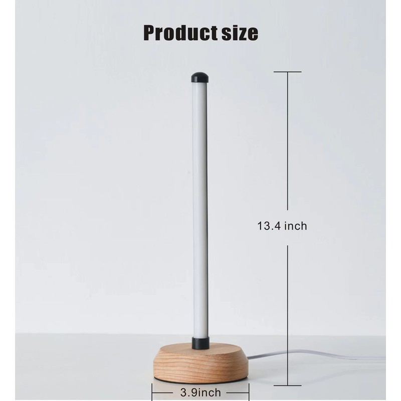 ANLAIBO Modern Led Wood Table Lamp, 3-Color Temperature Bedside Lamp,Bedroom