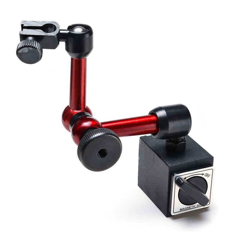 AGPtek® 3-Joint Red Adjustable Magnetic Base Holder for Digital Dial