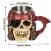 Romeeton Tazza da birra con teschio, tazza vichinga con scheletro,