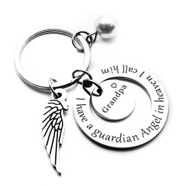 ibiwe Grandpa Memorial Gifts Keychain Sympathy Remembrance Funeral Grieving Condolence Gifts for Grand-son Daughter for Loss of Grandfather Passed Away Jewleys Christmas Father's Day Anniversary