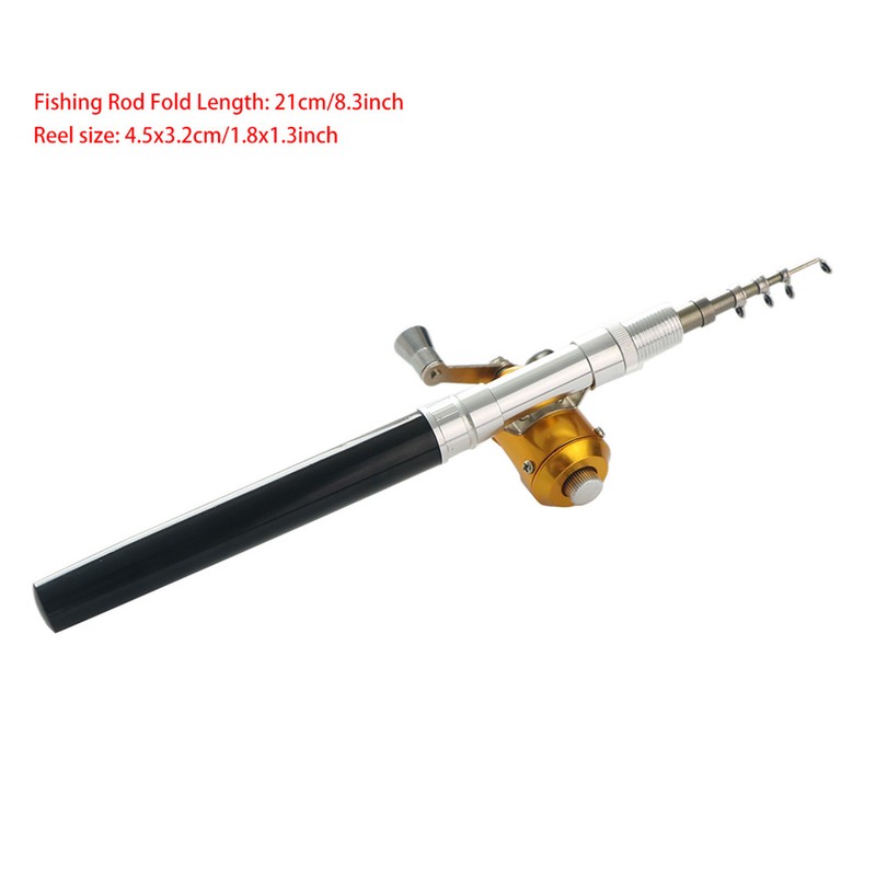 Mini Portable Telescopic Pocket Pen Shape Fishing Rod Pole &