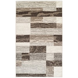 SUPERIOR Modern Rockwood Collection Area Rug, Modern Area Rug, 8 mm Pile, Geometric Design with Jute Backing, Slate, 8' x 10'