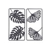 2pcs Leaf Statue Black Style Embossed Design Metal Material Decorative
