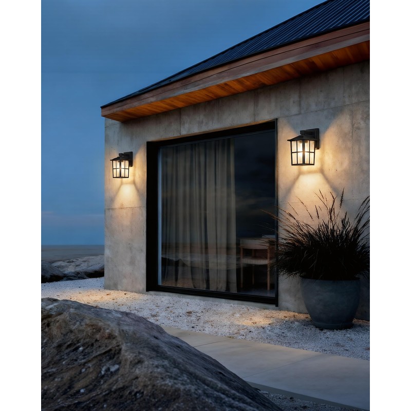 KDG Black Outdoor Waterproof Modern Patio Wall Light Fixtures Set