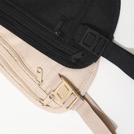 LeTradeJP Anti-Theft Bag, Waist Bag, Invisible Thin, Passport Bag, Anti-theft Wallet, Travel, Men and Women, Khaki