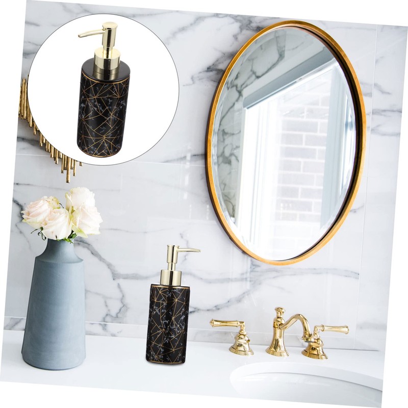 Gatuida Stylish 300ml Ceramic Pump Bottle Empty Dispenser Lotion Dispenser