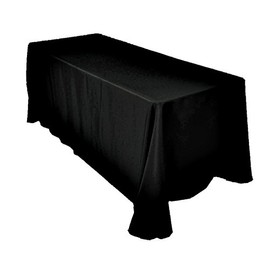 KS Linens Polyester Rectangular Tablecloth 96"x120" Ideal for Rectangular 36 inch x 60 inch (Black)