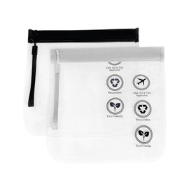 YUESUO Toiletry Bag Cosmetic Pouch Waterproof Pouch,Quart-Size Carry-On Small Handy Bag for Toiletries for Women Men(2pcs Black/Grey)