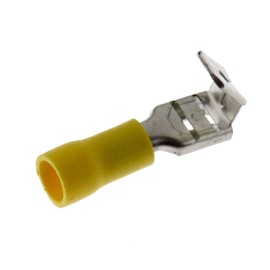 Lumonic 25 x Blade Receptacles + Junction 4.0-6.0 mm² in Yellow I Blade Receptacles for Flat Connector 0.8 mm x 6.4 mm I Cable Lugs Flat Connector Partially Insulated