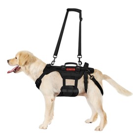 OneTigris Dog Lift Harness for Large Dogs, Dog Hip Support Brace, Full Body Dog Lifter with Handles Invictus Multifunctional Mobility Assistance Vest for Back Legs (Black, Medium)