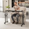 Furist Recliner Table, Overbed Table with Wheels, Adjustable Height and