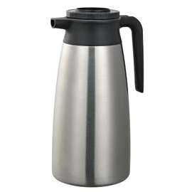 Service Ideas SHS19T Tall Decanter Server Carafe Pitcher, Vacuum Insulation, Brew Thru, NSF Certified, 1.9 Liter (64.2 Ounces), Stainless Steel