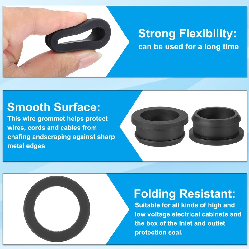 PATIKIL 30mm / 1-3/16" Drill Hole 1" Inner Diameter Rubber