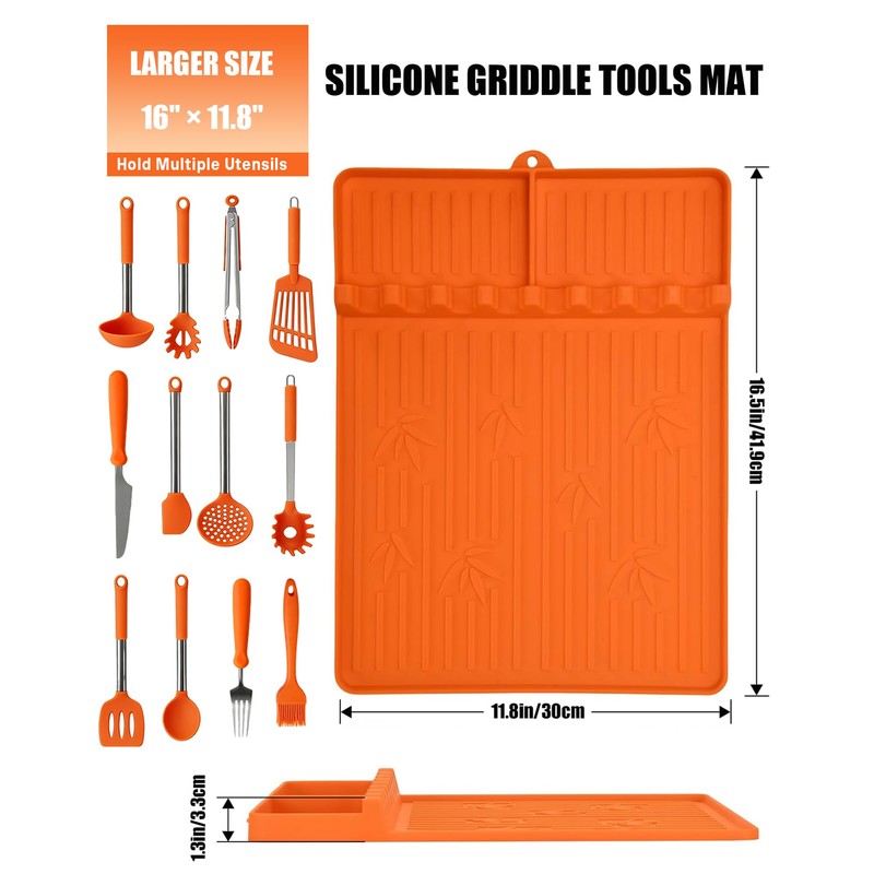 Silicone Grill Mat for Blackstone Griddle, Heat Resistant Griddle Tools