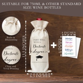 Graduation Gifts Wine Bag & Card, Grad Wine Bag For Women Men Graduates, Doctorate Degree Graduation Gifts, Pairs Well With A Doctorate Degree Wine Bag For Graduation Party -12