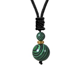 Crystal Necklaces for Women Men, Malachite Round Necklace for Protection, Crystals and Healing Stones Pendant Jewelry for Spiritual(Malachite)
