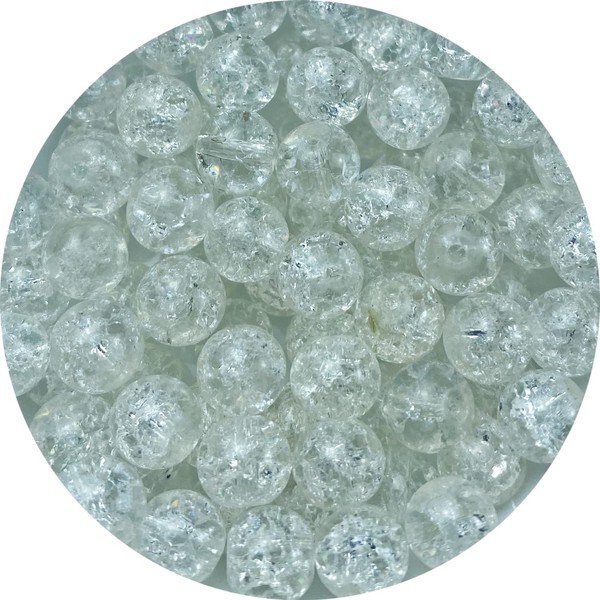 100pcs Crackle Glass Beads 8mm Crystal Glass Beads for Jewelry