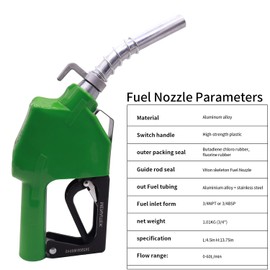 MENAITEK 3/4" Red NPT Fuel Transfer Nozzle Kit - Auto Shut Off Fuel Nozzle W/Fuel Hose Swivel, 16 GPM High Flow, 360° Swivel, 13/16 in Spout w/ 3-Gear Padlock (Diesel, Gasoline, Kerosene)